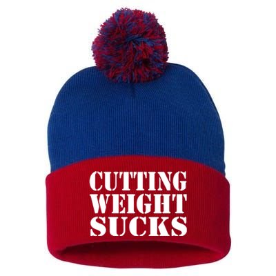 CUTTING WEIGHT SUCKS Wrestler Wrestling Workout Lose Weight Pom Pom 12in Knit Beanie