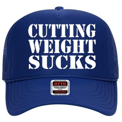 CUTTING WEIGHT SUCKS Wrestler Wrestling Workout Lose Weight High Crown Mesh Back Trucker Hat