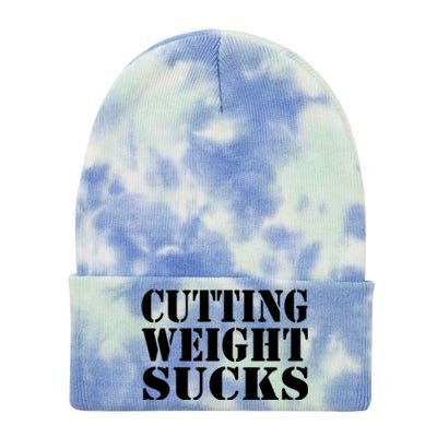 CUTTING WEIGHT SUCKS Wrestler Wrestling Workout Lose Weight Tie Dye 12in Knit Beanie