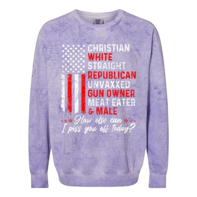 Christian White Straight Republican Unvaxxed Gun Owner Meat Colorblast Crewneck Sweatshirt