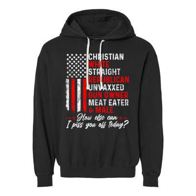 Christian White Straight Republican Unvaxxed Gun Owner Meat Garment-Dyed Fleece Hoodie