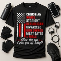 Christian White Straight Republican Unvaxxed Gun Owner Meat Cooling Performance Crew T-Shirt