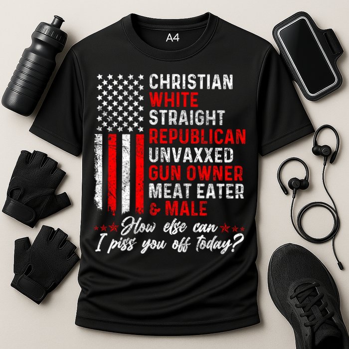 Christian White Straight Republican Unvaxxed Gun Owner Meat Cooling Performance Crew T-Shirt