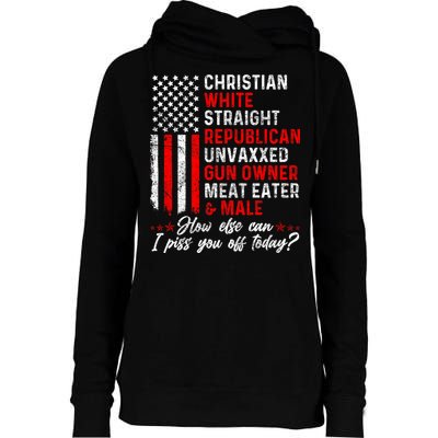 Christian White Straight Republican Unvaxxed Gun Owner Meat Womens Funnel Neck Pullover Hood