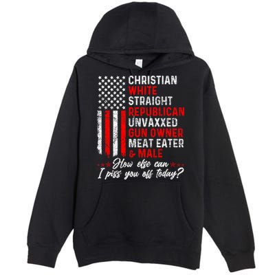 Christian White Straight Republican Unvaxxed Gun Owner Meat Premium Pullover Hoodie