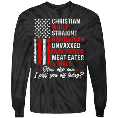 Christian White Straight Republican Unvaxxed Gun Owner Meat Tie-Dye Long Sleeve Shirt