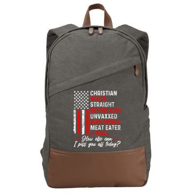 Christian White Straight Republican Unvaxxed Gun Owner Meat Cotton Canvas Backpack