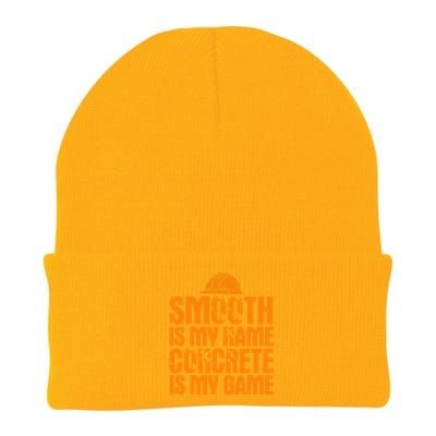 Concrete Worker Smooth Is My Name Vintage Concrete Finisher Gift Knit Cap Winter Beanie