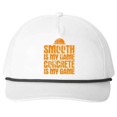 Concrete Worker Smooth Is My Name Vintage Concrete Finisher Gift Snapback Five-Panel Rope Hat