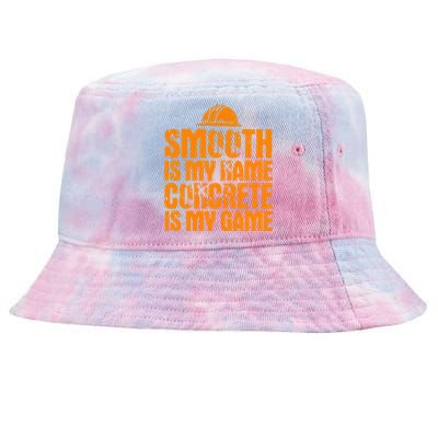 Concrete Worker Smooth Is My Name Vintage Concrete Finisher Gift Tie-Dyed Bucket Hat