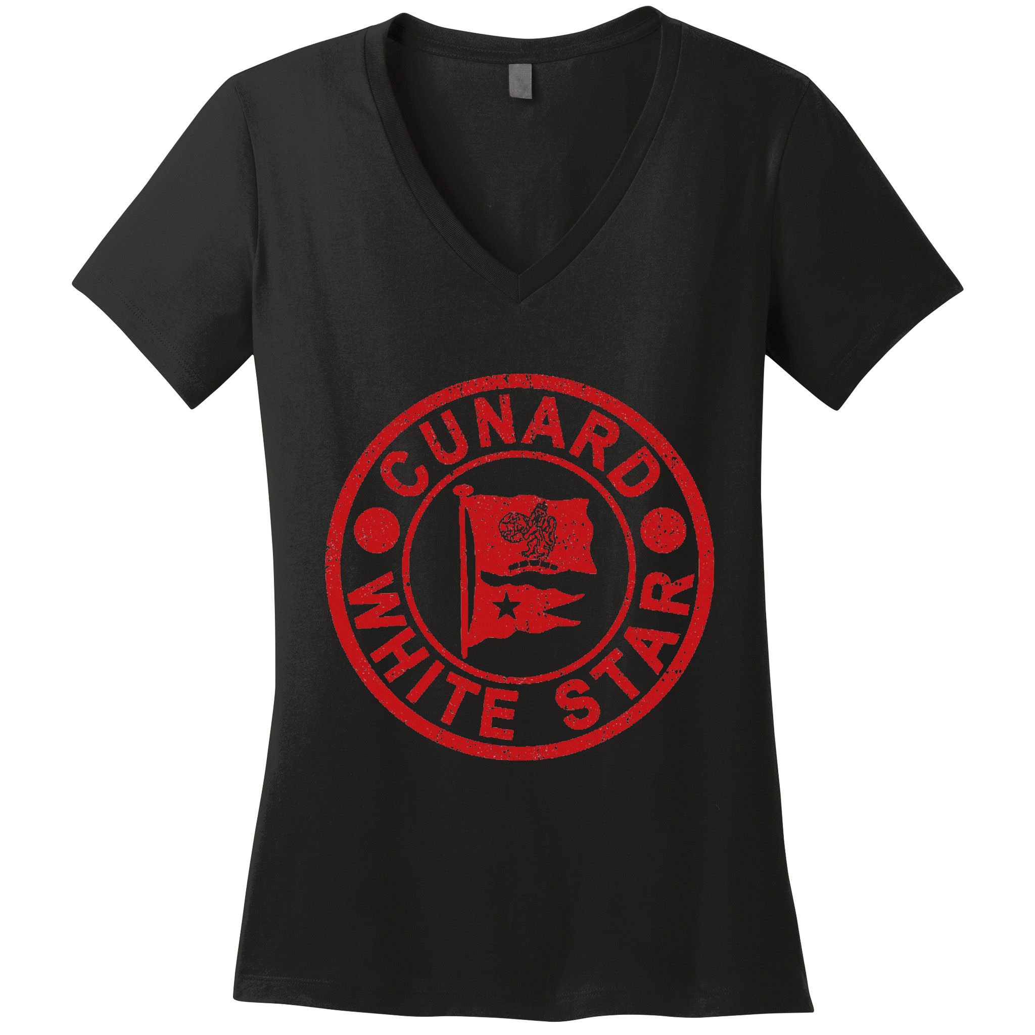 Cunard White Star Line Queen Mary Women's V-Neck T-Shirt