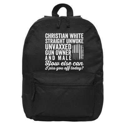 Christian White Straight Republican Unvaxxed Gun Owner Meat 16 in Basic Backpack