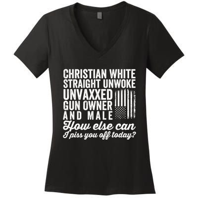 Christian White Straight Republican Unvaxxed Gun Owner Meat Women's V-Neck T-Shirt