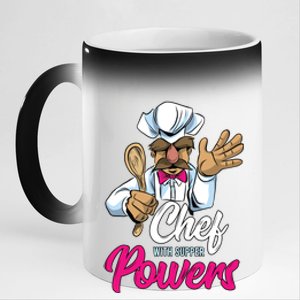 Chef With Supper Powers Funny Culinary Chef Cooking Pun Gift 11oz Black Color Changing Mug