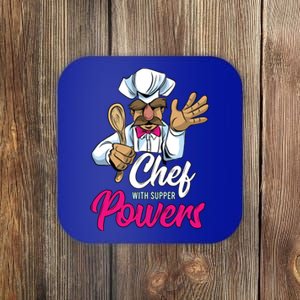 Chef With Supper Powers Funny Culinary Chef Cooking Pun Gift Coaster