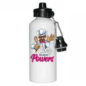 Chef With Supper Powers Funny Culinary Chef Cooking Pun Gift Aluminum Water Bottle