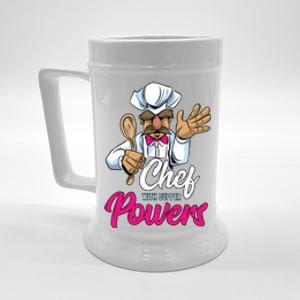 Chef With Supper Powers Funny Culinary Chef Cooking Pun Gift Beer Stein