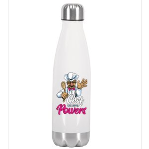 Chef With Supper Powers Funny Culinary Chef Cooking Pun Gift Stainless Steel Insulated Water Bottle