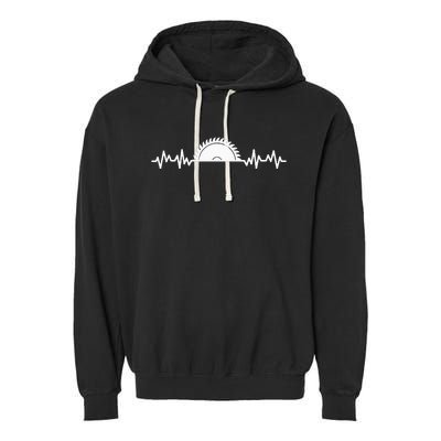 Carpenter Woodworking Saw Heartbeat Garment-Dyed Fleece Hoodie