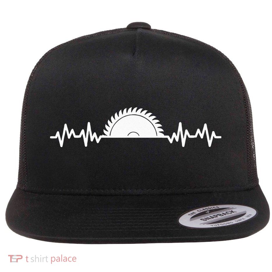 Carpenter Woodworking Saw Heartbeat Flatbill Hat
