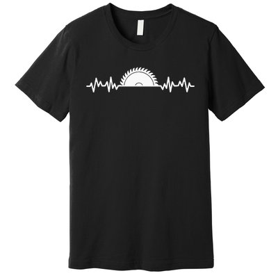 Carpenter Woodworking Saw Heartbeat Premium T-Shirt