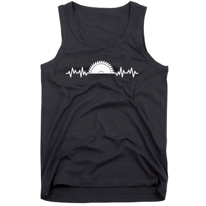 Carpenter Woodworking Saw Heartbeat Tank Top