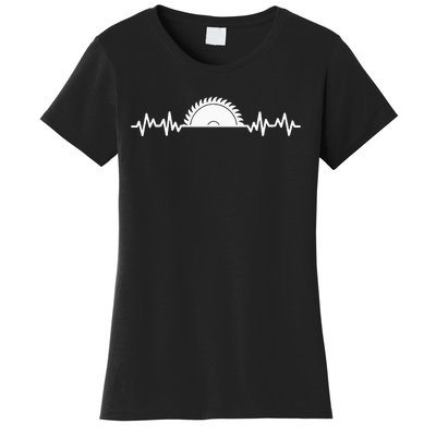 Carpenter Woodworking Saw Heartbeat Women's T-Shirt