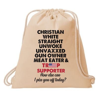 Christian White Straight Republican Unvaxxed Gun Owner Meat Drawstring Bag