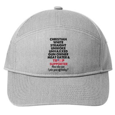 Christian White Straight Republican Unvaxxed Gun Owner Meat 7-Panel Snapback Hat