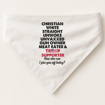 Christian White Straight Republican Unvaxxed Gun Owner Meat USA-Made Doggie Bandana