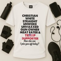 Christian White Straight Republican Unvaxxed Gun Owner Meat Cooling Performance Crew T-Shirt