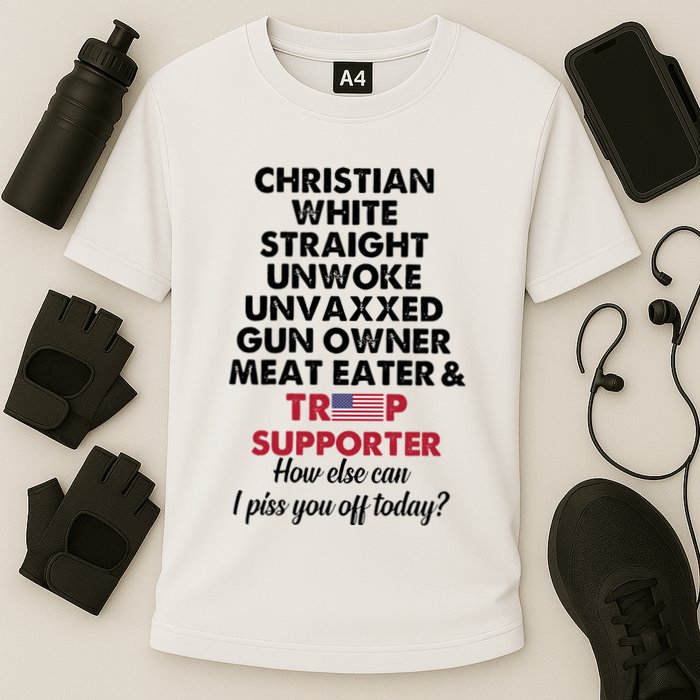 Christian White Straight Republican Unvaxxed Gun Owner Meat Cooling Performance Crew T-Shirt