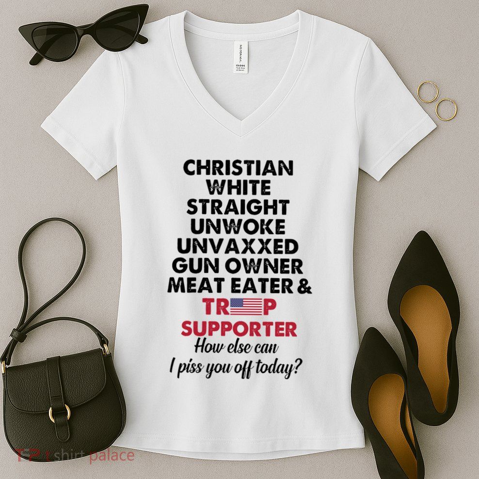 Christian White Straight Republican Unvaxxed Gun Owner Meat Women's V-Neck T-Shirt