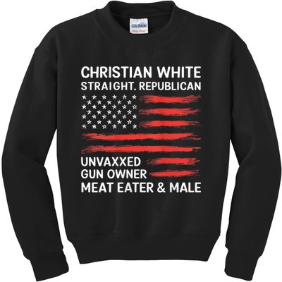 Christian White Straight Republican Unvaxxed Gun Owner Kids Sweatshirt