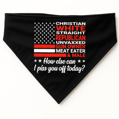 Christian White Straight Republican Unvaxxed Gun Owner Meat USA-Made Doggie Bandana