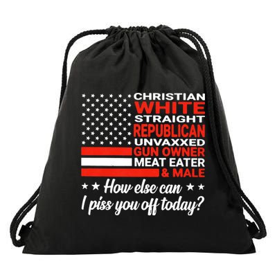 Christian White Straight Republican Unvaxxed Gun Owner Meat Drawstring Bag