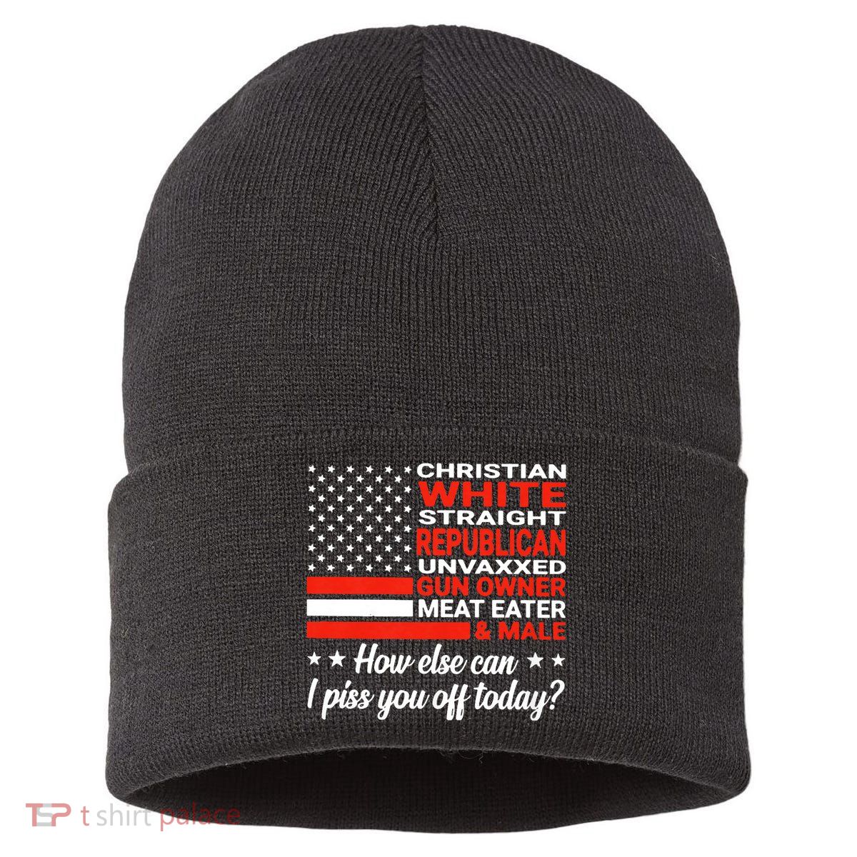Christian White Straight Republican Unvaxxed Gun Owner Meat Sustainable Knit Beanie