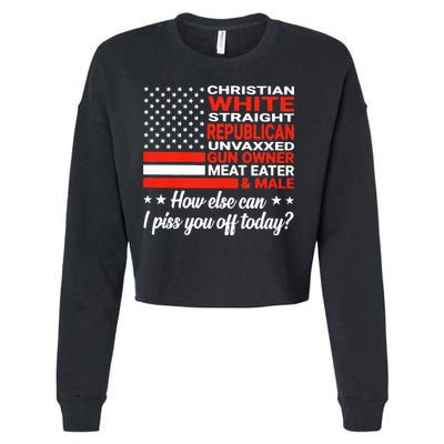 Christian White Straight Republican Unvaxxed Gun Owner Meat Cropped Pullover Crew