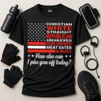 Christian White Straight Republican Unvaxxed Gun Owner Meat Cooling Performance Crew T-Shirt
