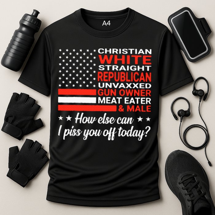 Christian White Straight Republican Unvaxxed Gun Owner Meat Cooling Performance Crew T-Shirt