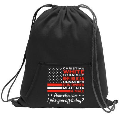 Christian White Straight Republican Unvaxxed Gun Owner Meat Sweatshirt Cinch Pack Bag