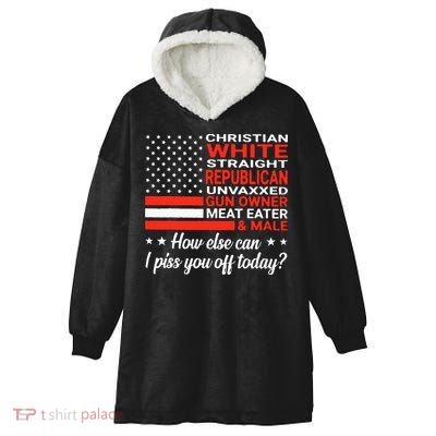 Christian White Straight Republican Unvaxxed Gun Owner Meat Hooded Wearable Blanket
