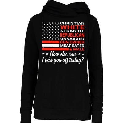Christian White Straight Republican Unvaxxed Gun Owner Meat Womens Funnel Neck Pullover Hood