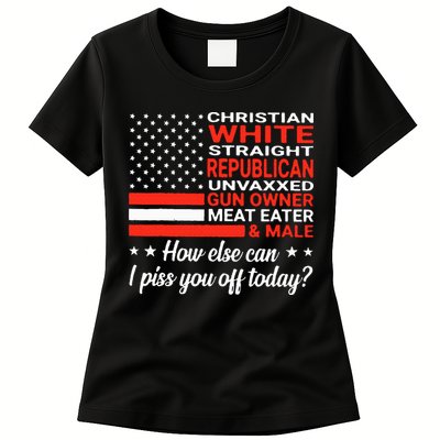 Christian White Straight Republican Unvaxxed Gun Owner Meat Womens T-Shirt