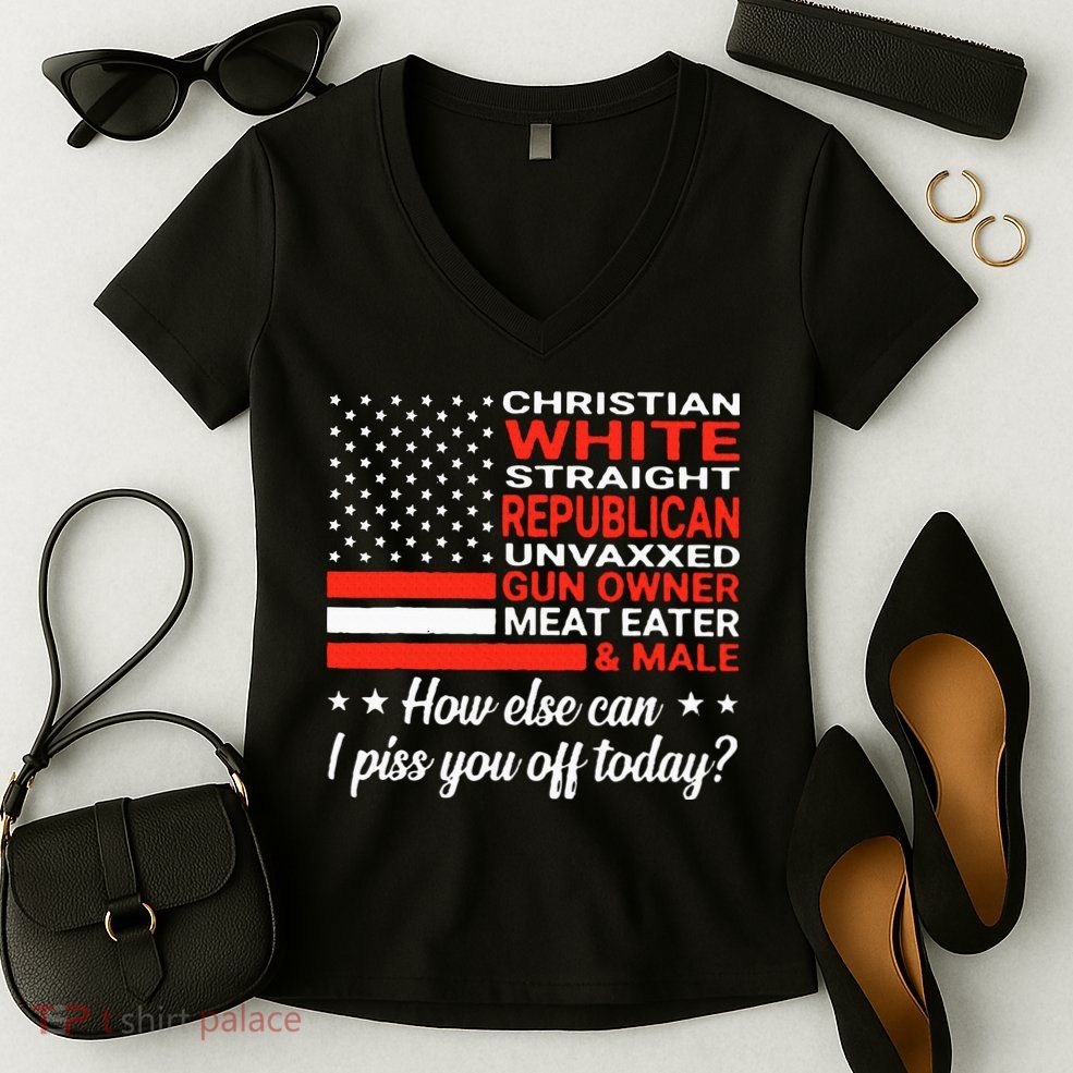 Christian White Straight Republican Unvaxxed Gun Owner Meat Women's V-Neck T-Shirt