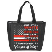 Christian White Straight Republican Unvaxxed Gun Owner Meat Zip Tote Bag