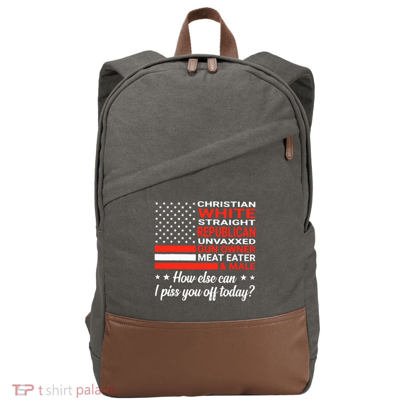 Christian White Straight Republican Unvaxxed Gun Owner Meat Cotton Canvas Backpack