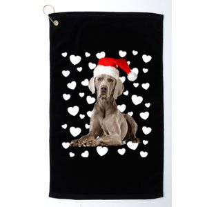 Christmas Weimaraner Santa Hat Holiday Dog Mom Dad Xmas Cute Gift Platinum Collection Golf Towel