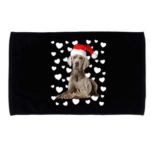 Christmas Weimaraner Santa Hat Holiday Dog Mom Dad Xmas Cute Gift Microfiber Hand Towel