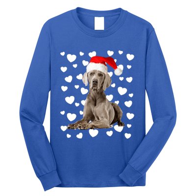 Christmas Weimaraner Santa Hat Holiday Dog Mom Dad Xmas Cute Gift Long Sleeve Shirt